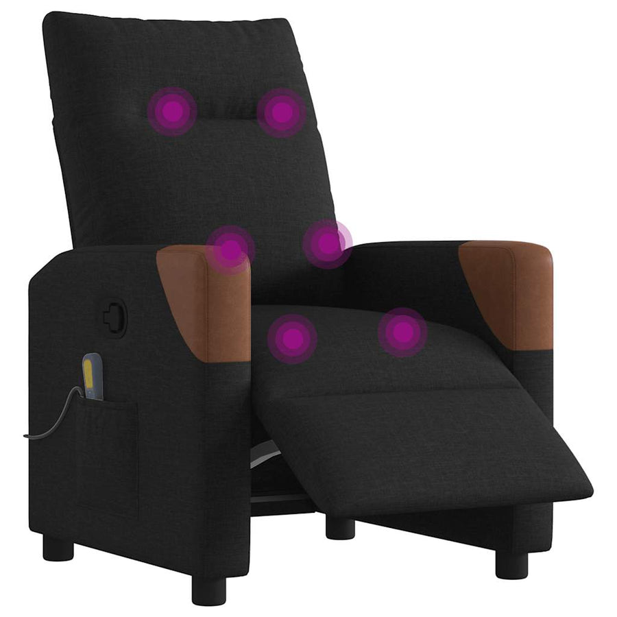Massagestoel elektrisch verstelbaar stof zwart