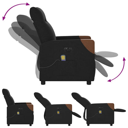 Massagestoel elektrisch verstelbaar stof zwart