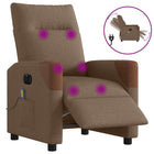 Massagestoel elektrisch verstelbaar stof bruin 69x86x100 cm