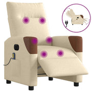 Massagestoel elektrisch verstelbaar stof crèmekleurig 69x86x100 cm