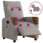 Electrically adjustable massage chair fabric taupe