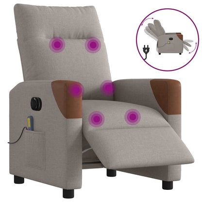 Massagestoel elektrisch verstelbaar stof taupe