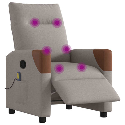 Massagestoel elektrisch verstelbaar stof taupe
