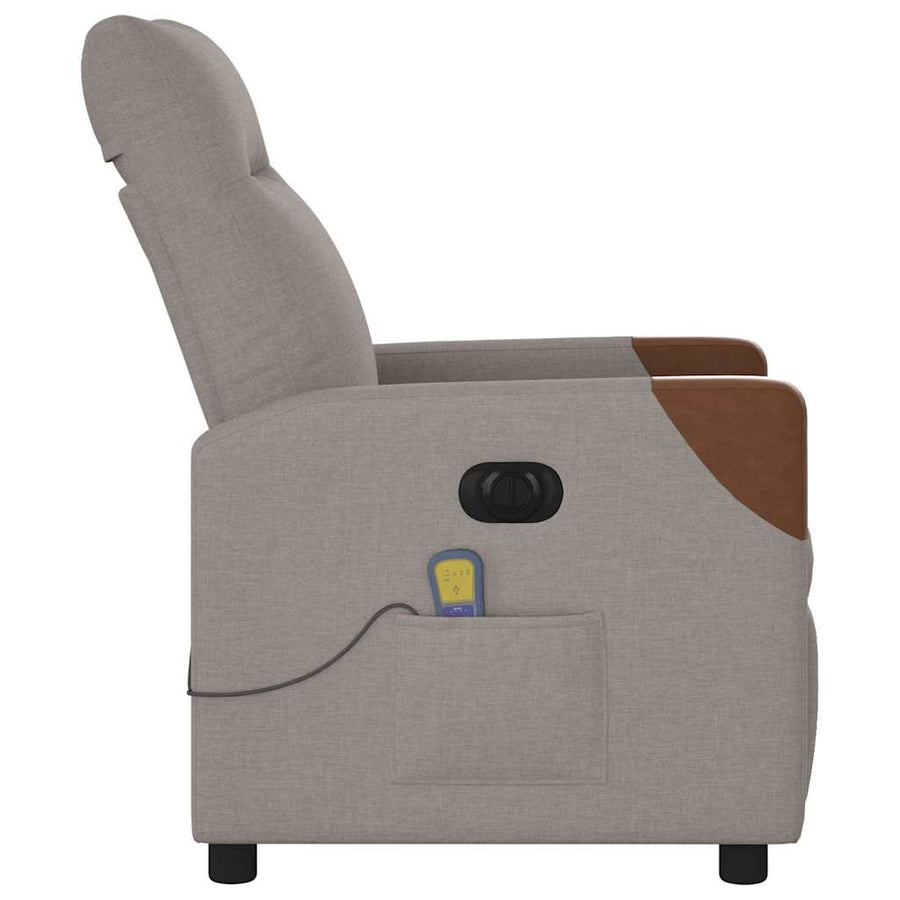 Massagestoel elektrisch verstelbaar stof taupe