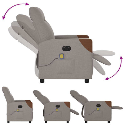 Massagestoel elektrisch verstelbaar stof taupe