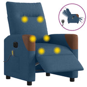 Electric adjustable massage chair blue fabric