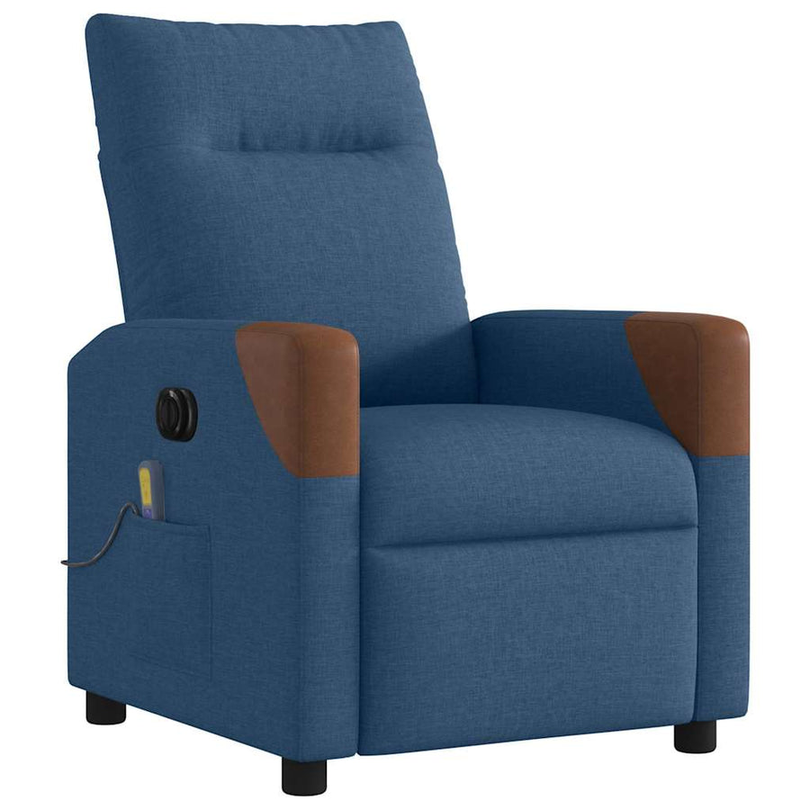 Massagestoel elektrisch verstelbaar stof blauw