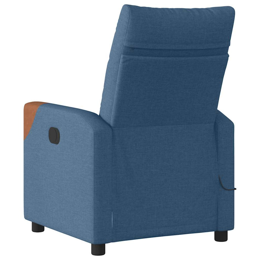 Massagestoel elektrisch verstelbaar stof blauw