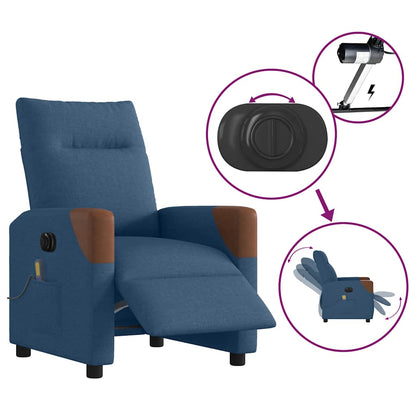 Massagestoel elektrisch verstelbaar stof blauw