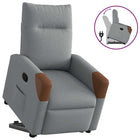 Lift recliner adjustable fabric light grey