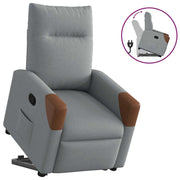 Lift recliner adjustable fabric light grey