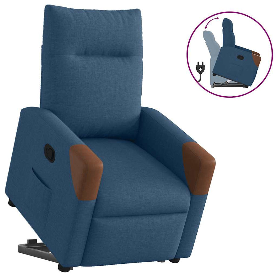 Sta-op-stoel verstelbaar stof blauw