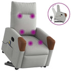 Adjustable Riser Recliner Massage Chair Fabric Cloud Grey