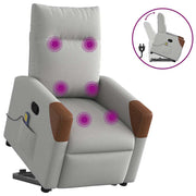 Adjustable Riser Recliner Massage Chair Fabric Cloud Grey
