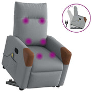 Adjustable Stand-Up Massage Chair Fabric Light Grey