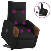 Reclining massage chair adjustable fabric black