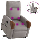 Adjustable stand-up massage chair, fabric, taupe