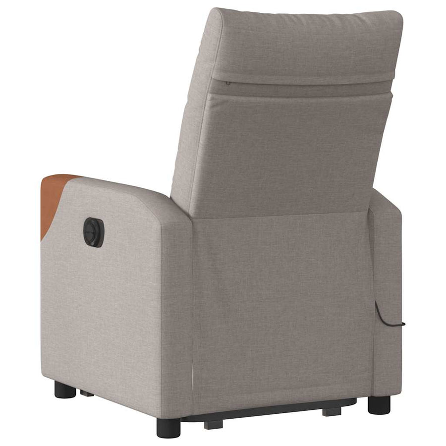 Sta-op-massagestoel verstelbaar stof taupe