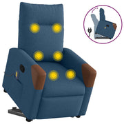 Reclining massage chair adjustable fabric blue