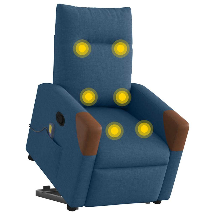 Sta-op-massagestoel verstelbaar stof blauw
