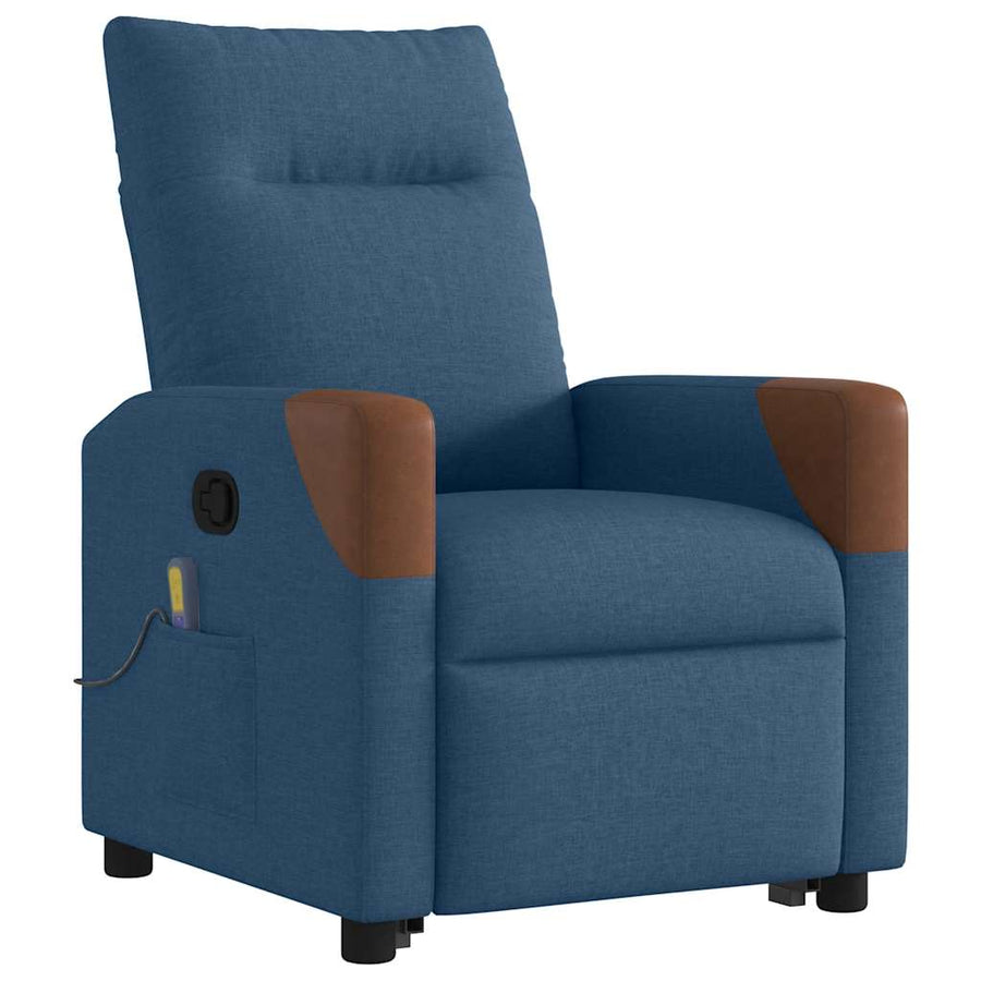Sta-op-massagestoel verstelbaar stof blauw