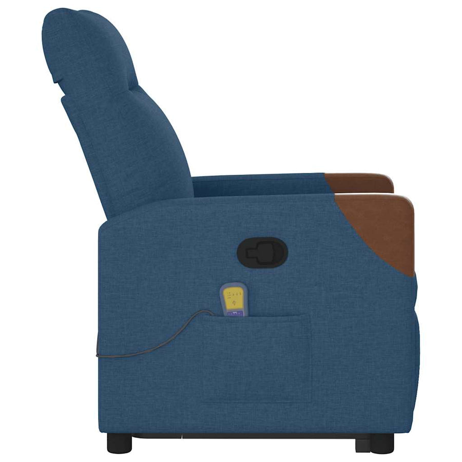 Sta-op-massagestoel verstelbaar stof blauw