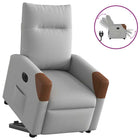 Recliner electrically adjustable fabric cloud grey