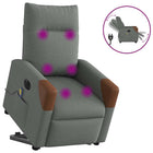 Electric Recliner Massage Chair Fabric Dark Grey