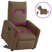 Sta-op massagestoel elektrisch verstelbaar stof bruin 69x86x100 cm