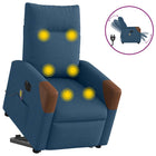 Electric adjustable stand-up massage chair blue fabric