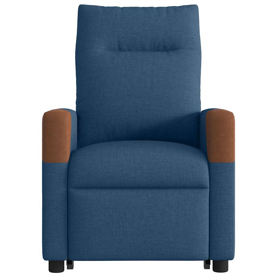 Sta-op-massagestoel elektrisch verstelbaar stof blauw