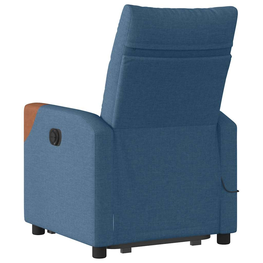 Sta-op-massagestoel elektrisch verstelbaar stof blauw