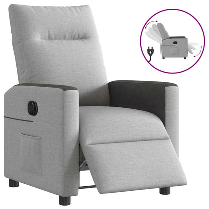Fauteuil elektrisch verstelbaar stof wolk grijs