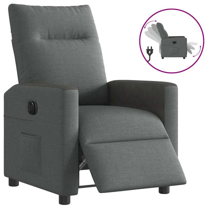 Fauteuil elektrisch verstelbaar stof donkergrijs