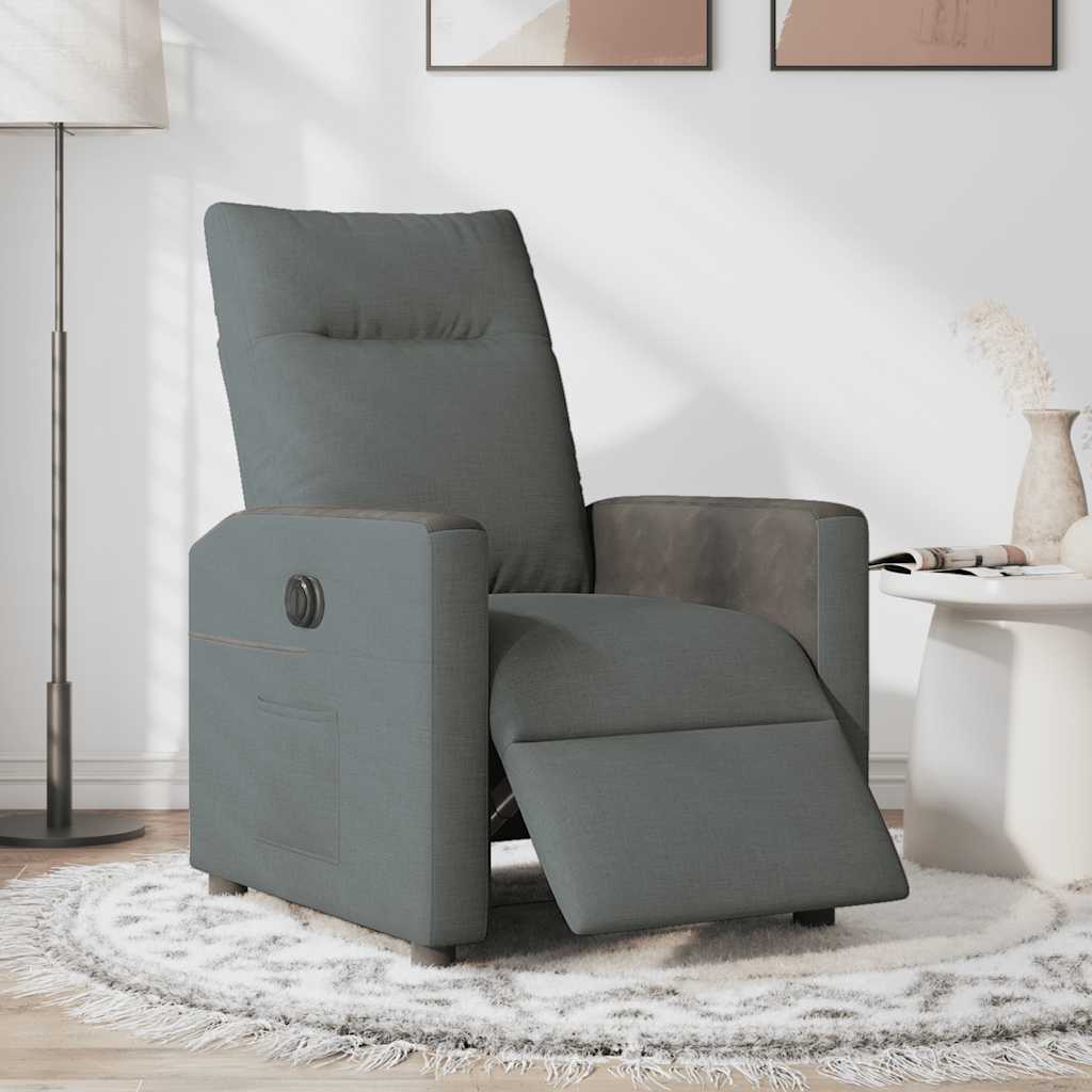 Fauteuil elektrisch verstelbaar stof donkergrijs