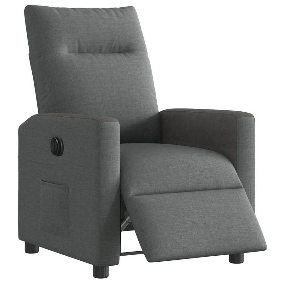 Fauteuil elektrisch verstelbaar stof donkergrijs