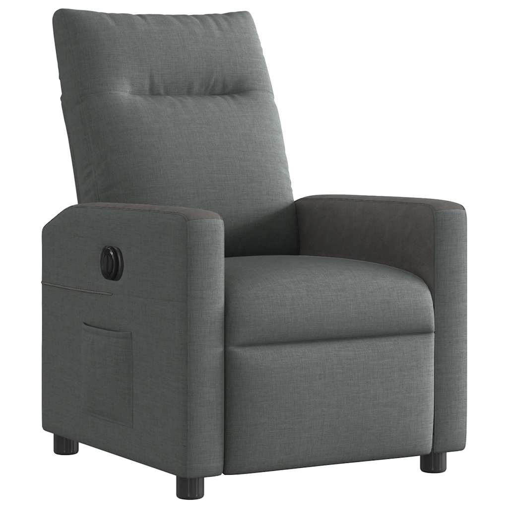 Fauteuil elektrisch verstelbaar stof donkergrijs