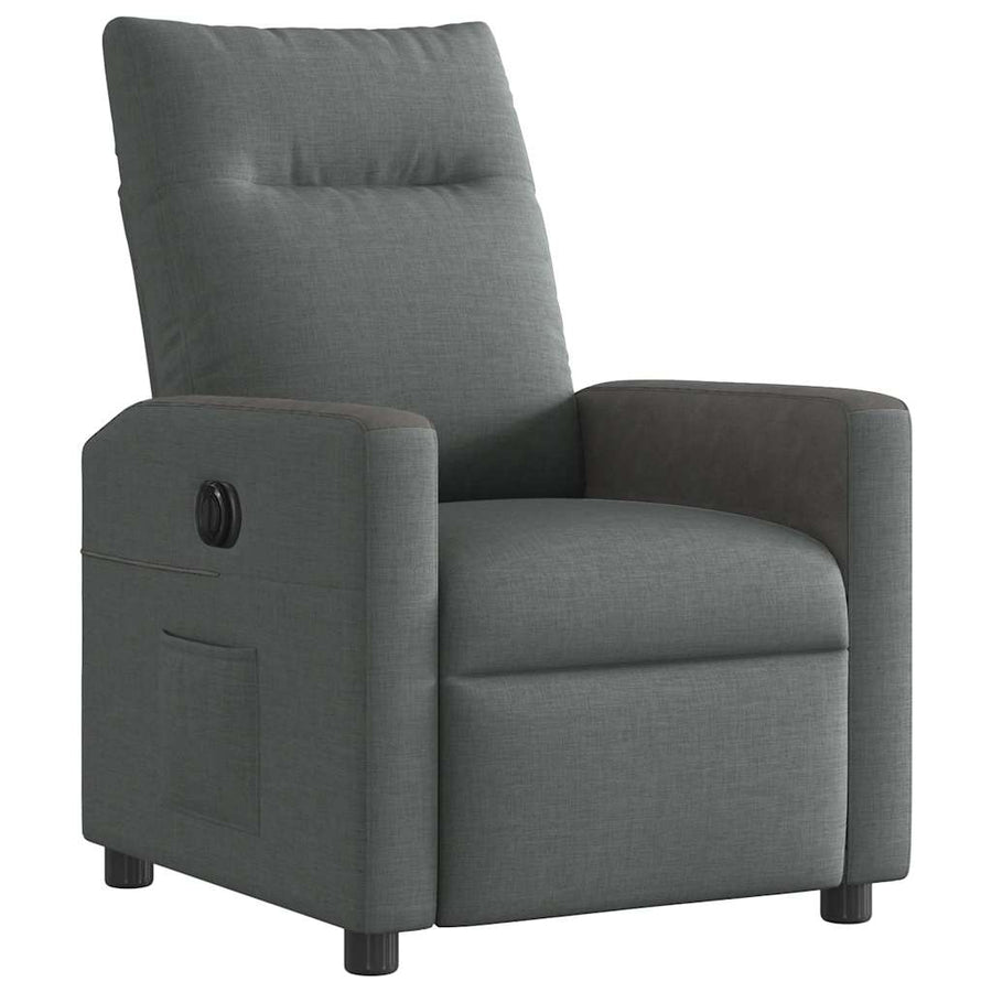 Fauteuil elektrisch verstelbaar stof donkergrijs