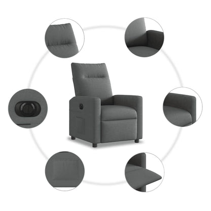 Fauteuil elektrisch verstelbaar stof donkergrijs