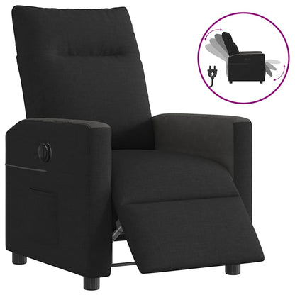 Fauteuil verstelbaar elektrisch stof zwart