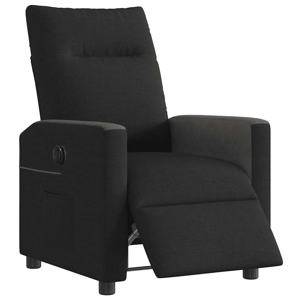 Fauteuil verstelbaar elektrisch stof zwart
