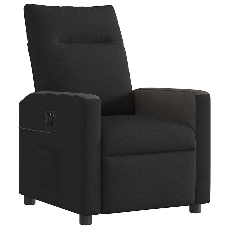 Fauteuil verstelbaar elektrisch stof zwart