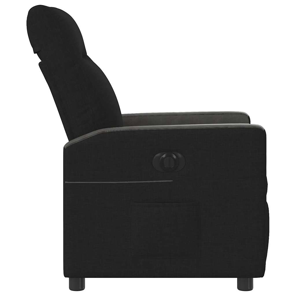 Fauteuil verstelbaar elektrisch stof zwart
