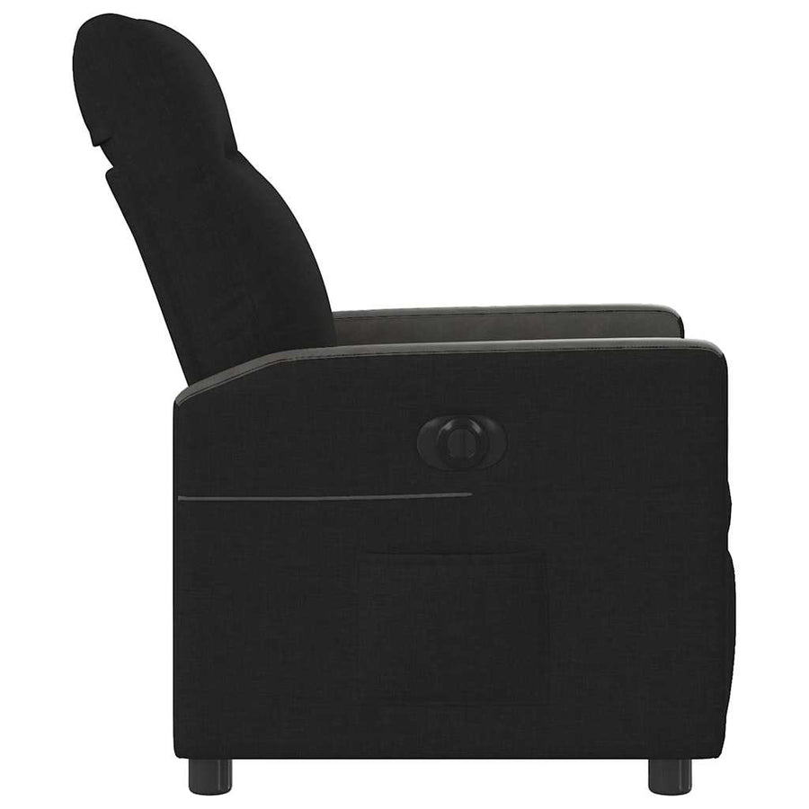 Fauteuil verstelbaar elektrisch stof zwart