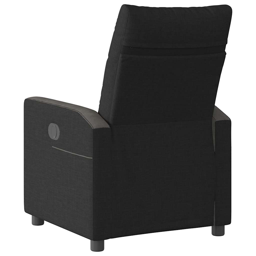 Fauteuil verstelbaar elektrisch stof zwart