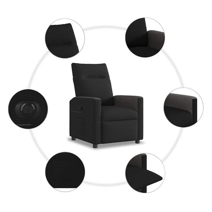 Fauteuil verstelbaar elektrisch stof zwart