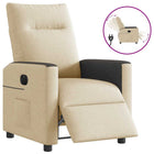 Electric adjustable armchair fabric cream-colored
