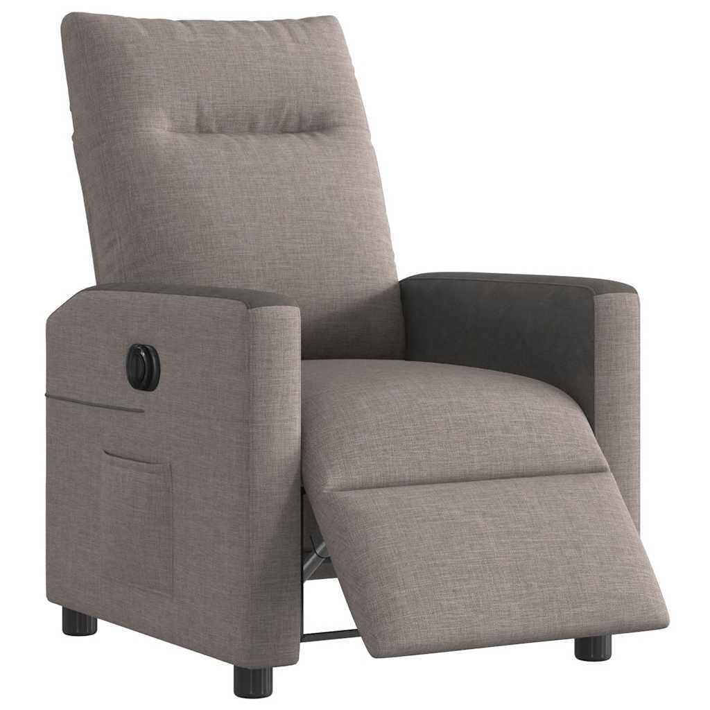 Fauteuil verstelbaar elektrisch stof taupe