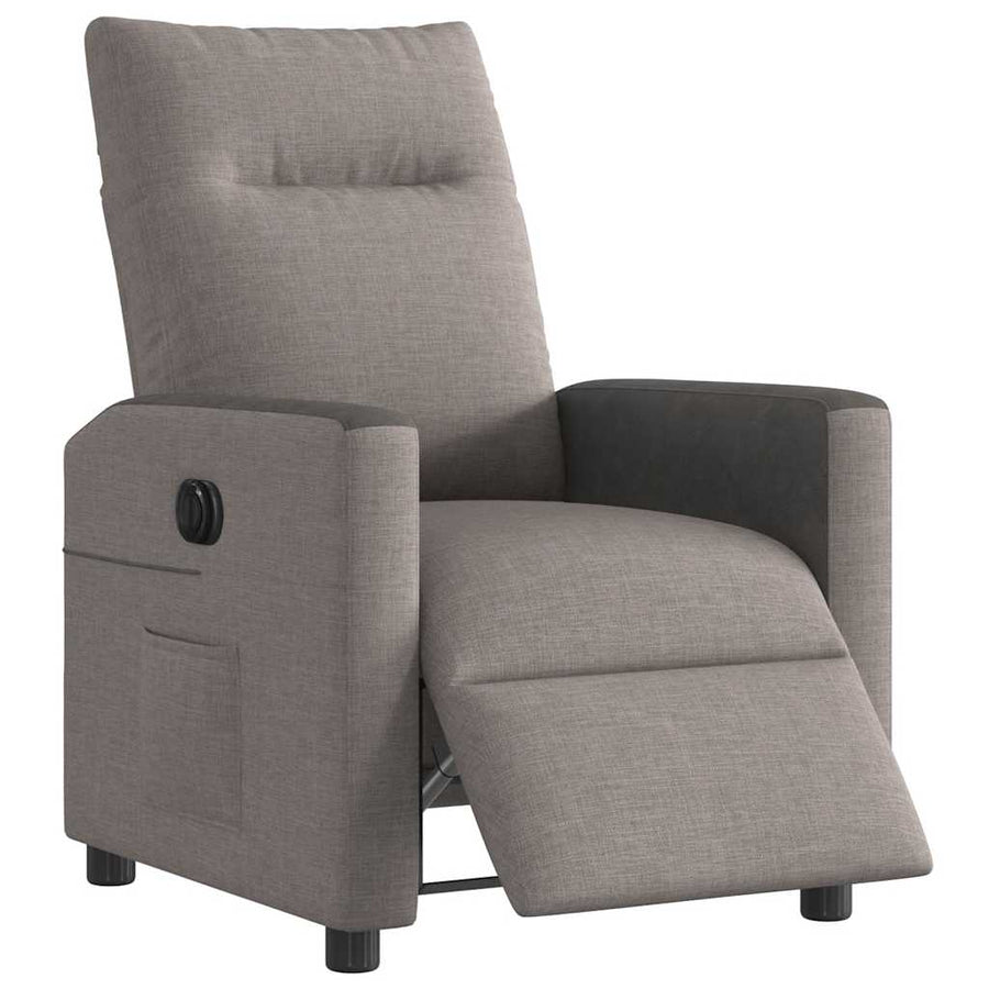Fauteuil verstelbaar elektrisch stof taupe