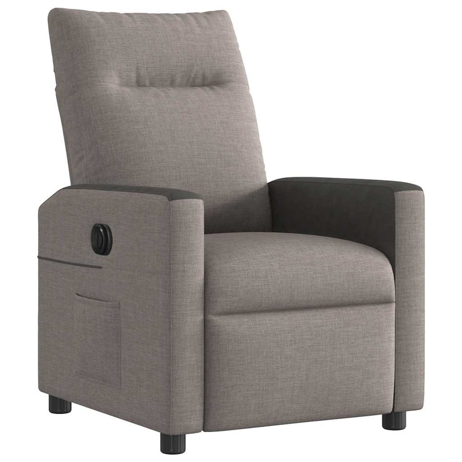 Fauteuil verstelbaar elektrisch stof taupe